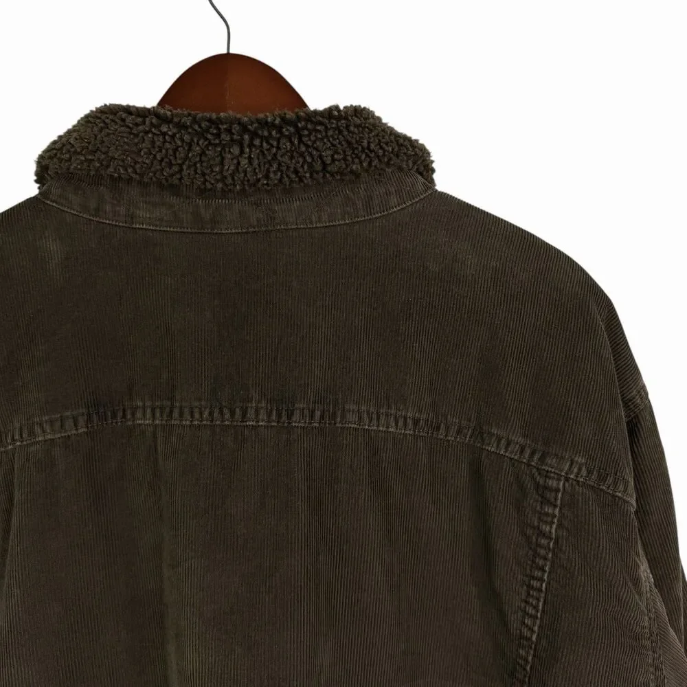 Vintage 90s Y2K Gap Men's Brown Sherpa Lined Corduroy Icon Jacket XXL Aviator
